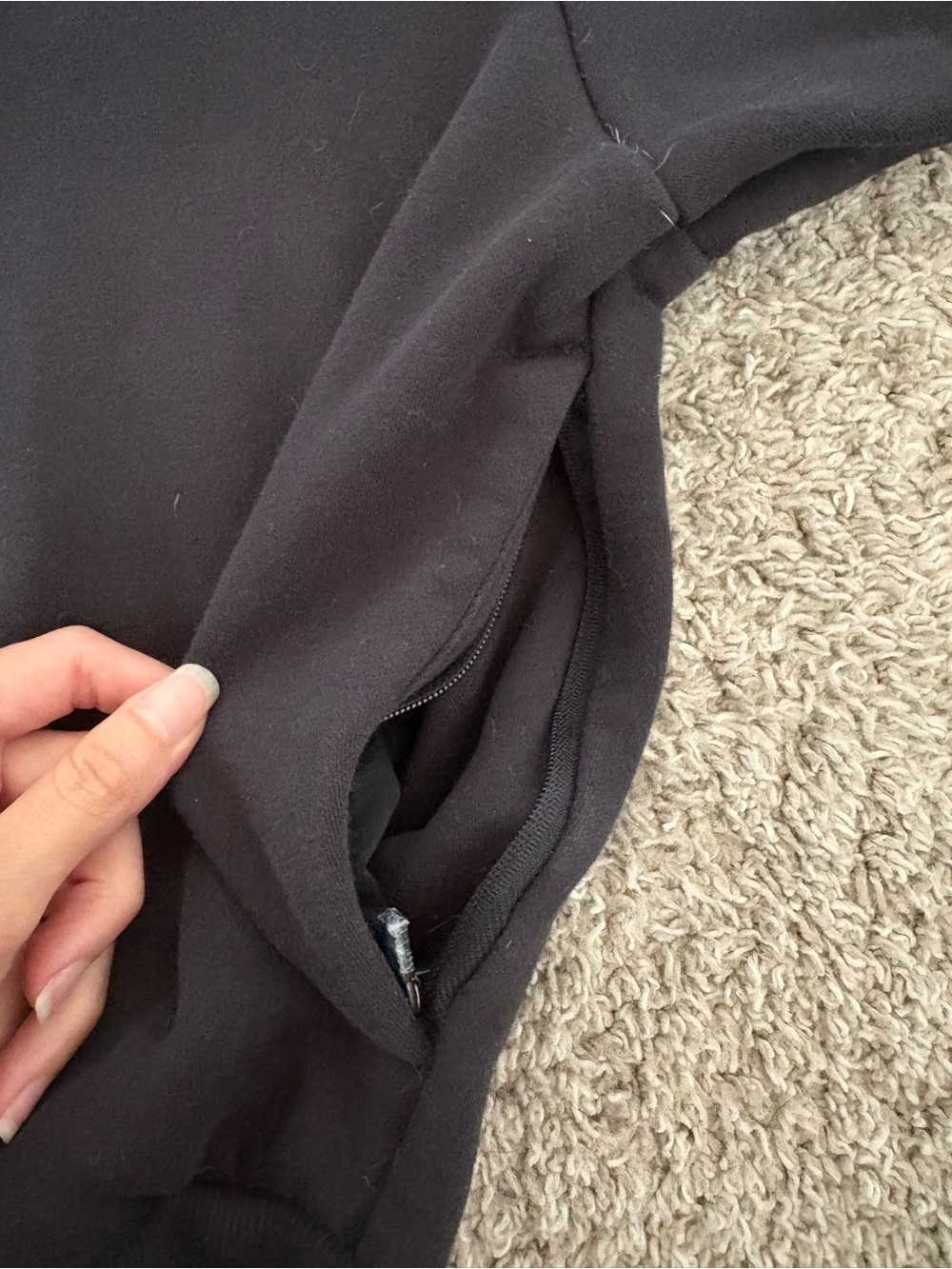 Alphalete Black Full-Zip Knit Jacket with Subtle Logo - Picture 7 of 7